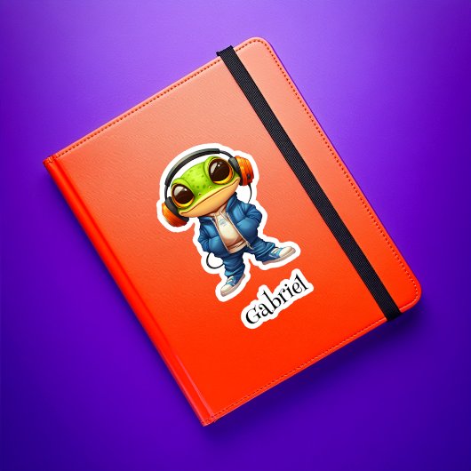 Chillin' Frog Gepersonaliseerde Vinyl Sticker