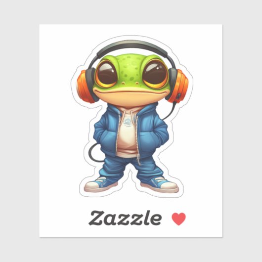 Chillin' Frog Vinyl Sticker (Vel)