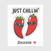 Chillin Funny Chili Peppers Pun Sticker (Vel)