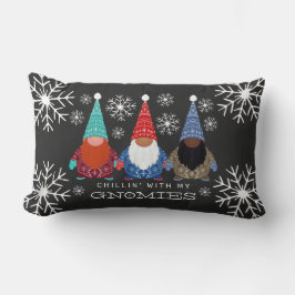 Chillin' Gnomes Sneeuwvlok Illustratie Kerst Kussen