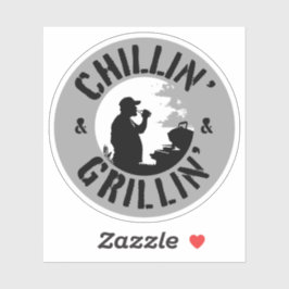 Chillin’ & Grillin’ Black Stamp Sticker