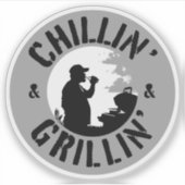 Chillin’ & Grillin’ Black Stamp Sticker (Voorkant)