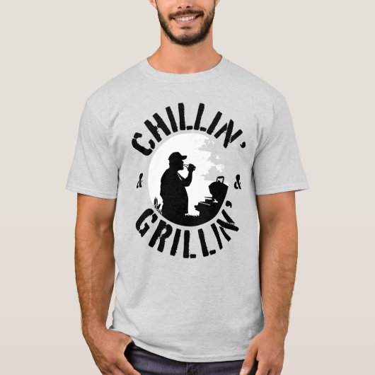 Chillin’ & Grillin’ Black Stamp T-shirt (Voorkant)