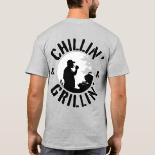Chillin’ & Grillin’ Black Stamp voor- en achterkan T-shirt
