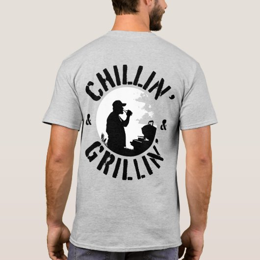 Chillin’ & Grillin’ Black Stamp voor- en achterkan T-shirt (Achterkant)