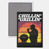  Chillin’ & Grillin’ Dark Distressed Magneet (Voorkant / Achterkant)