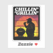 Chillin’ & Grillin’ Dark Distressed Sticker (Vel)
