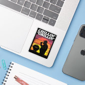  Chillin’ & Grillin’ Dark Distressed Sticker (Laptop met iPhone)
