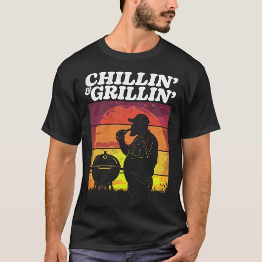  Chillin’ & Grillin’ Dark Distressed T-shirt (Voorkant)