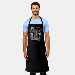 Chillin Grillin Large Black Apron Schort