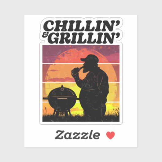 Chillin’ & Grillin’ noodlijdend Sticker (Vel)