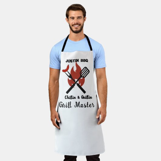 Chillin & Grillin personalized gift for dad . Schort (Gedragen)