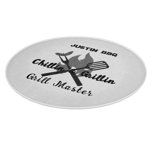 Chillin & Grillin personalized gift for dad .  Snijplank (Hoek)