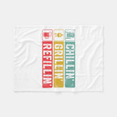 Chillin Grillin Refillin Bbq Pit Meat Smoker Grill Fleece Deken (Voorkant (Horizontaal))