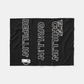 Chillin Grillin Refillin Crazy Funny Beer BBQ _1 Fleece Deken (Voorkant (Horizontaal))