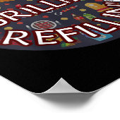 Chillin Grillin Refillin Crazy Funny Beer BBQ Poster (Hoek)