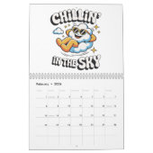 Chillin' in de lucht Schattigee Cloud Design Wall Kalender (Feb 2026)