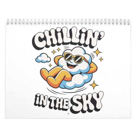 Chillin' in de lucht Schattigee Cloud Design Wall Kalender (Hoes)