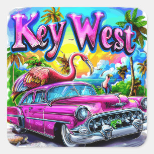 Chillin' in Key West, Florida Vierkante Sticker