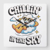Chillin' In The Sky beroemd gemaakt door Fun Cloud Vierkante Klok (Voorkant)