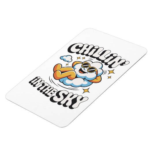 Chillin' in the Sky Cloud Ontwerp Fun Koelkast Magneet (Linkerzijde)