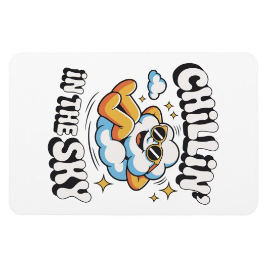 Chillin' in the Sky Cloud Ontwerp Fun Koelkast Magneet (Horizontaal)