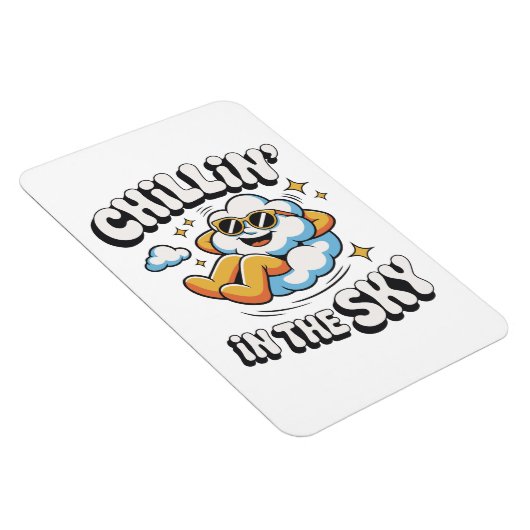 Chillin' in the Sky Cloud Ontwerp Fun Koelkast Magneet (Rechterzijde)