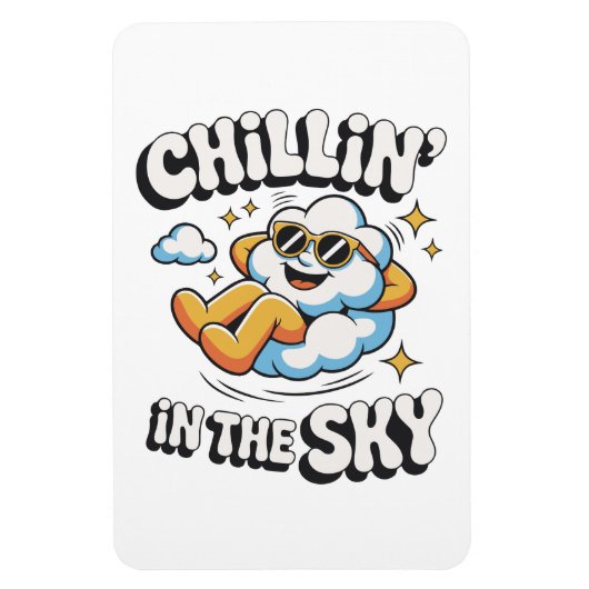 Chillin' in the Sky Cloud Ontwerp Fun Koelkast Magneet (Verticaal)