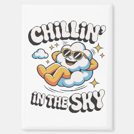 Chillin' in the Sky Cloud Ontwerp Fun Koelkast Magneet