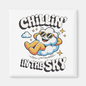 Chillin' in the Sky Cloud Ontwerp Fun Koelkast Magneet (Voorkant)
