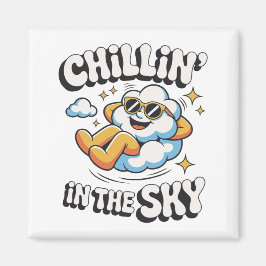 Chillin' in the Sky Cloud Ontwerp Fun Koelkast Magneet