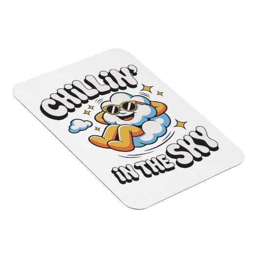 Chillin' in the Sky Cloud Ontwerp Fun Koelkast Magneet (Rechterzijde)