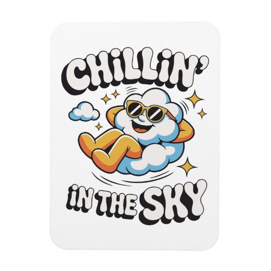 Chillin' in the Sky Cloud Ontwerp Fun Koelkast Magneet (Verticaal)