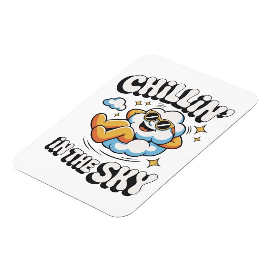 Chillin' in the Sky Cloud Ontwerp Fun Koelkast Magneet (Linkerzijde)