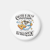 Chillin' in the Sky Cloud Ontwerp Fun Koelkast Magneet (Voorkant)