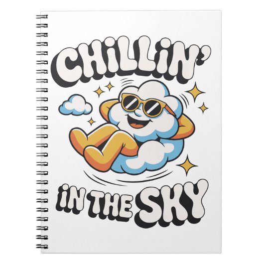 Chillin' in the Sky - Fun Cloud Design Spiral Notitieboek (Voorkant)