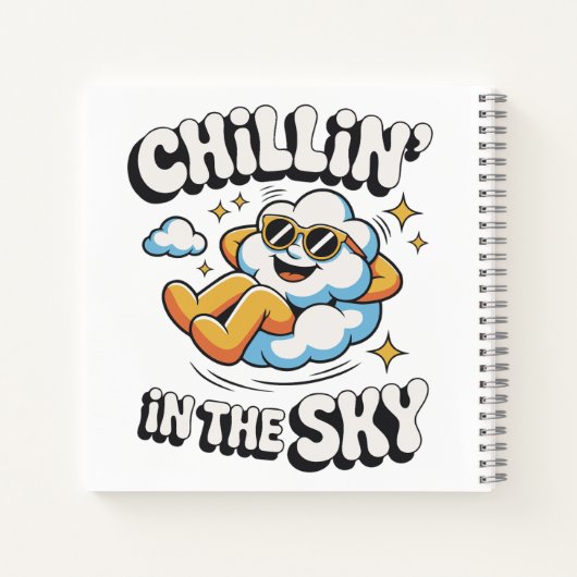 Chillin' in the Sky - Fun Cloud Design Spiral Notitieboek (Achterkant)