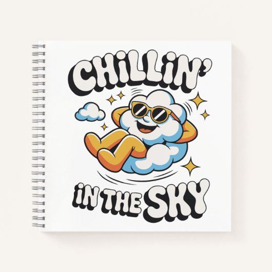 Chillin' in the Sky - Fun Cloud Design Spiral Notitieboek (Voorkant)
