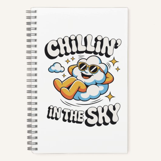 Chillin' in the Sky - Fun Cloud Design Spiral Notitieboek (Voorkant)