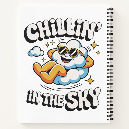 Chillin' in the Sky - Fun Cloud Design Spiral Notitieboek (Achterkant)