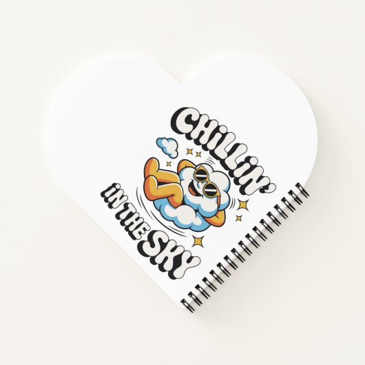 Chillin' in the Sky - Fun Cloud Design Spiral Notitieboek (Achterkant)
