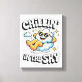 Chillin' in the Sky - Relaxed Cloud Retro Faux Canvas Afdruk (Voorkant)