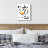 Chillin' in the Sky - Relaxed Cloud Retro Faux Canvas Afdruk (Insitu (Slaapkamer))