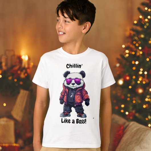 Chillin' Like a Boss Panda | Cool Panda Kinder T-shirt