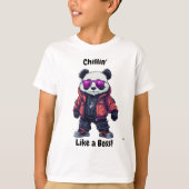 Chillin' Like a Boss Panda | Cool Panda Kinder T-shirt (Voorkant)