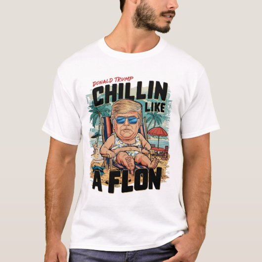 Chillin Like A Felon Grappige Trump Zomer 2024 T-shirt (Voorkant)