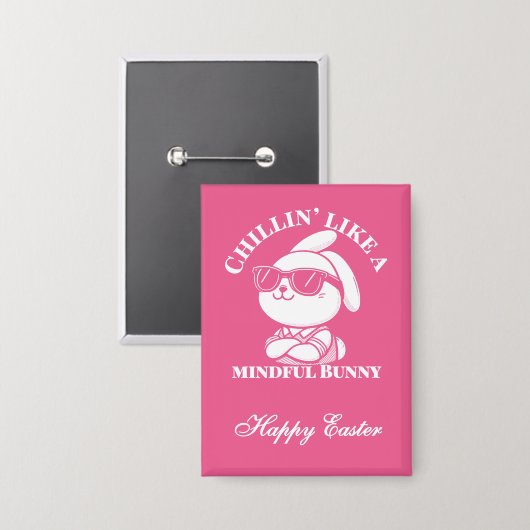 Chillin' Like A Mindful Bunny beroemd gemaakt door Button (Voorkant / Achterkant)