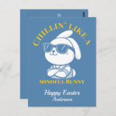 Chillin' Like A Mindful Bunny Pasen Briefkaart (Voorkant / Achterkant)