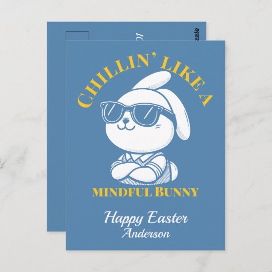 Chillin' Like A Mindful Bunny Pasen Briefkaart (Voorkant / Achterkant)