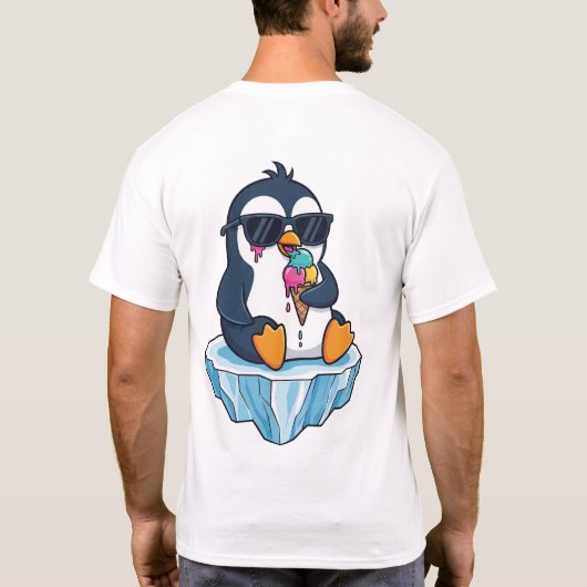 Chillin’ Like a Villain – Cool Penguin Ice Cream T-shirt (Achterkant)